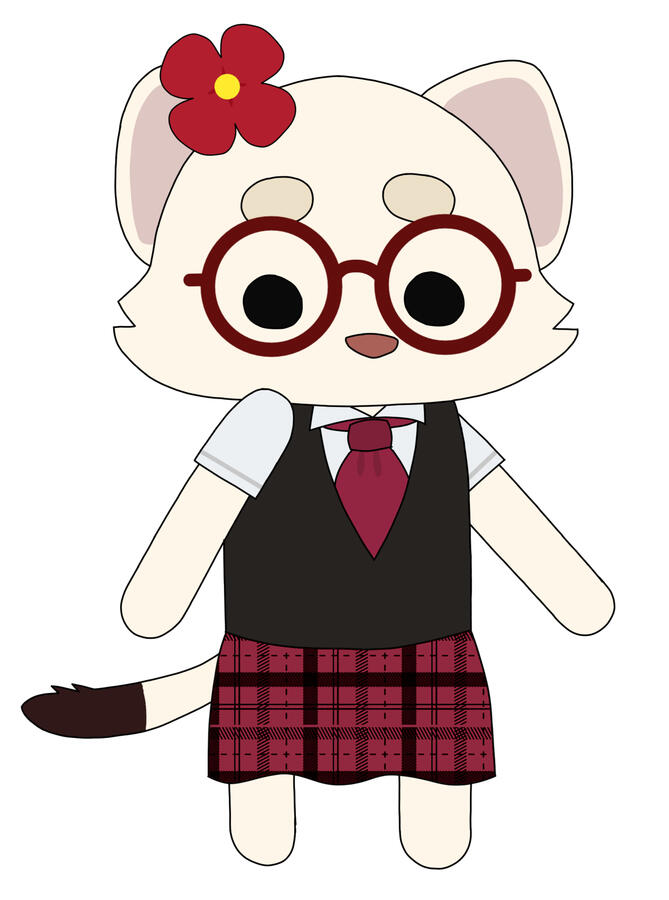 An image I drew of my Super Animal Royale character, who I'm currently calling Stoatsumi!